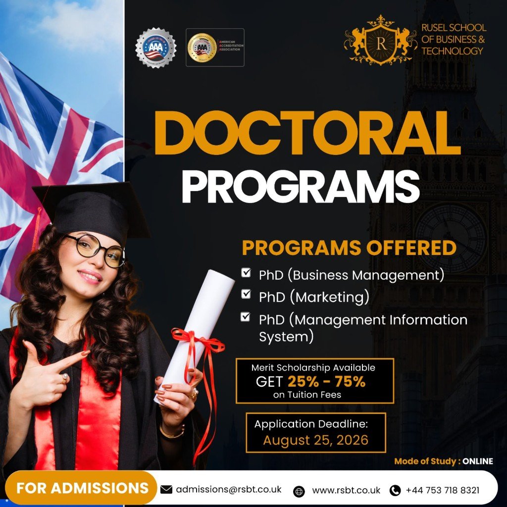 Doctoral Programs — Rusel School of Business and Technology